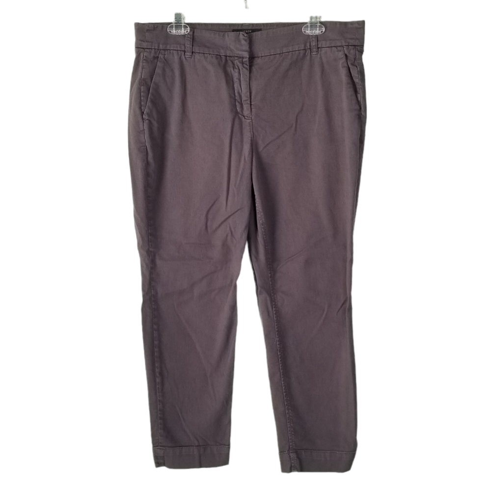 J Crew Brown Cropped Stretch Chino Size 14